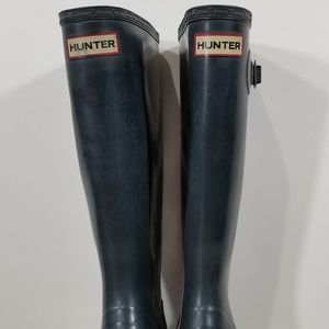 Hunter Original Navy Blue Wellies Sz 7